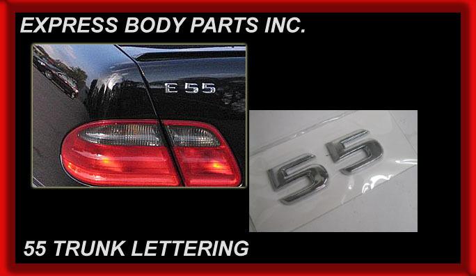 Mercedes benz 55 numbers chrome trunk logo lettering badge emblem rear back lid