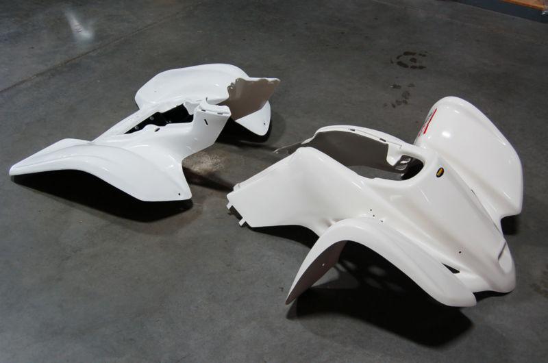Suzuki ltz400 z400 kfx400 white xc race front and rear plastic fender set