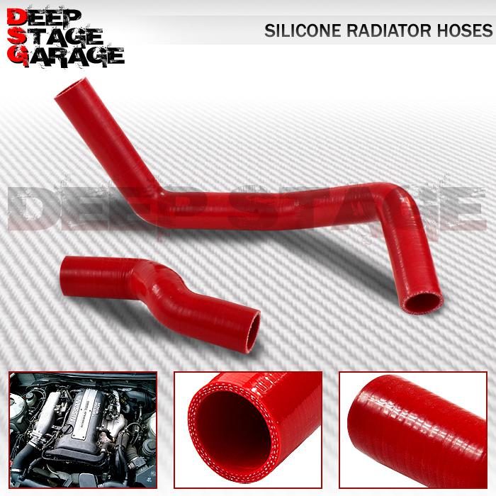 Bolt-on oem replacement 3-ply radiator hose 95-98 nissan 240sx s14 sr20-de red