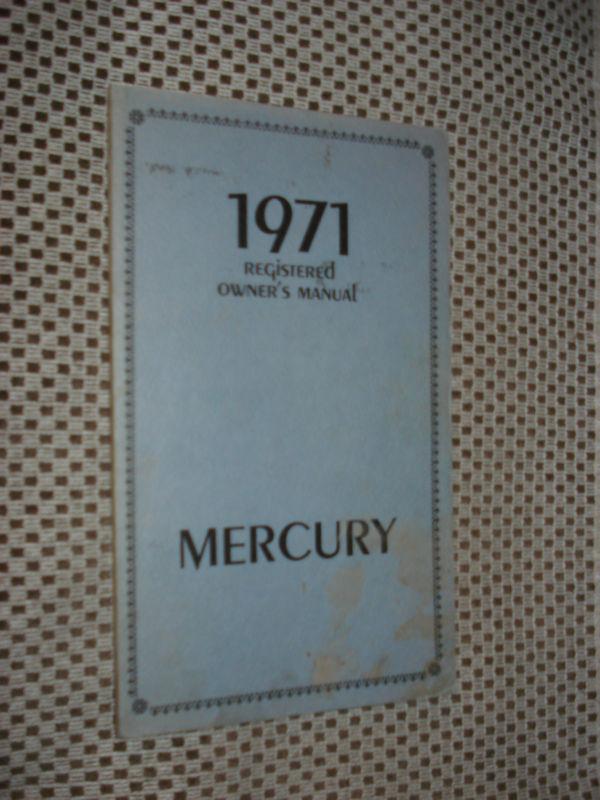 1971 mercury owners manual original glove box nr rare!!