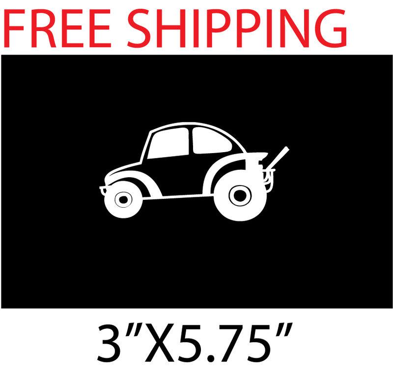 2- baja bug vinyl decal sticker vw 3" x 5"