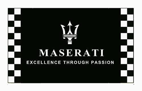 Maserati excellence through passion flag 3x5' checkered banner jx*