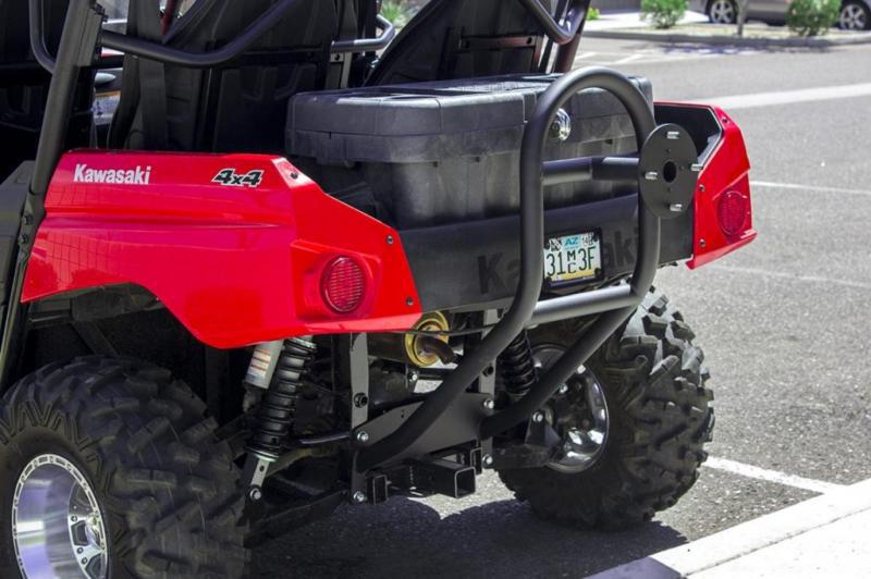 Kawasaki teryx 4 black powder-coated rear spare tire carrier mount