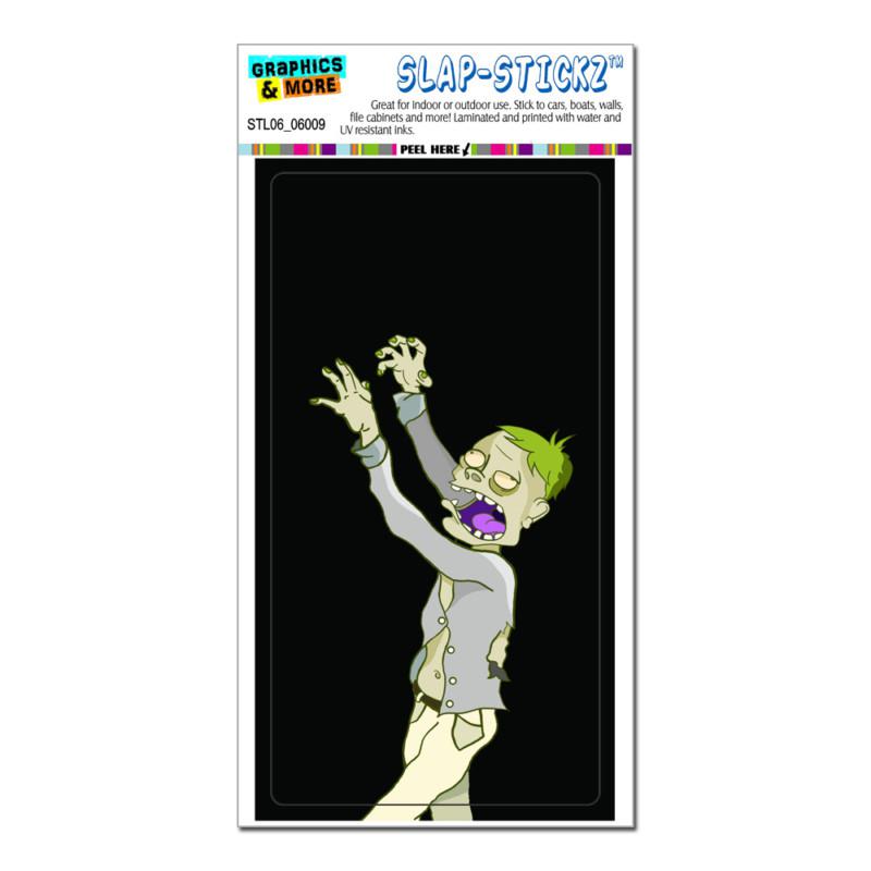 Zombie guy on black - undead - slap-stickz™ car window locker bumper sticker