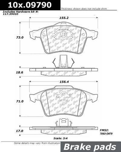 Centric 104.09790 brake pad or shoe, front