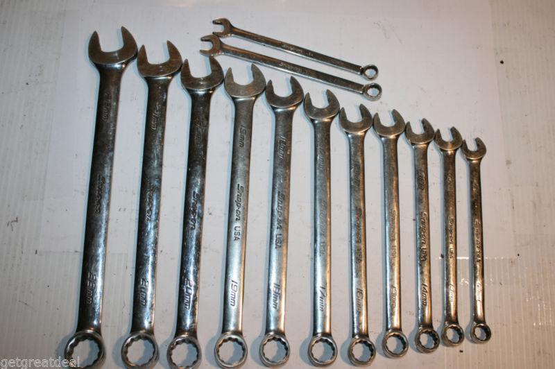 Snap-on tools metric combination 12-p wrench set 13pcs 23,22,21 19-10mm