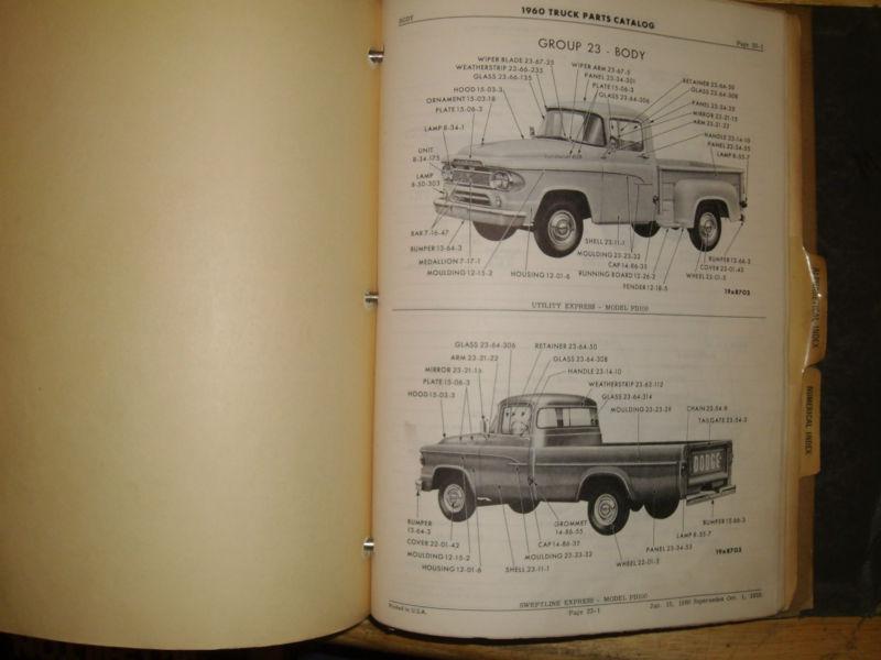 Purchase 1960 DODGE TRUCK PARTS BOOK / CATALOG / ORIGINAL MOPAR BOOK in