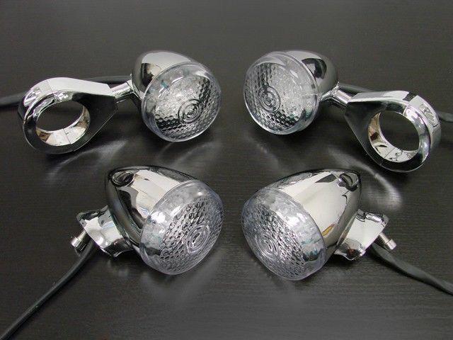 Chrome turn signal fog light 39mm relocation fork clamp 4 harley dyna sportster