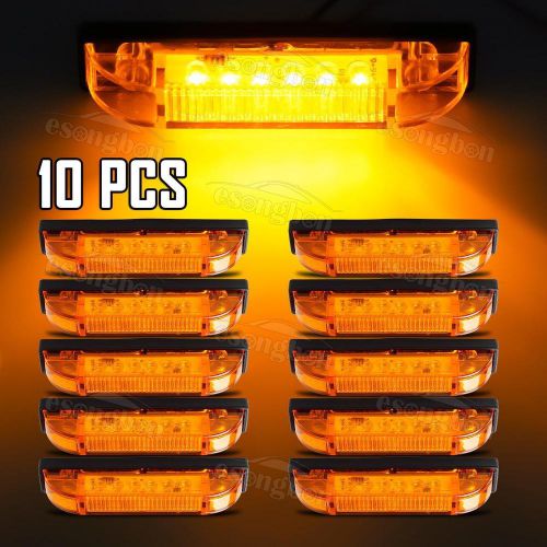 10x amber slim line 4" led utility strip bar 6 diodes submersible 12v assembly