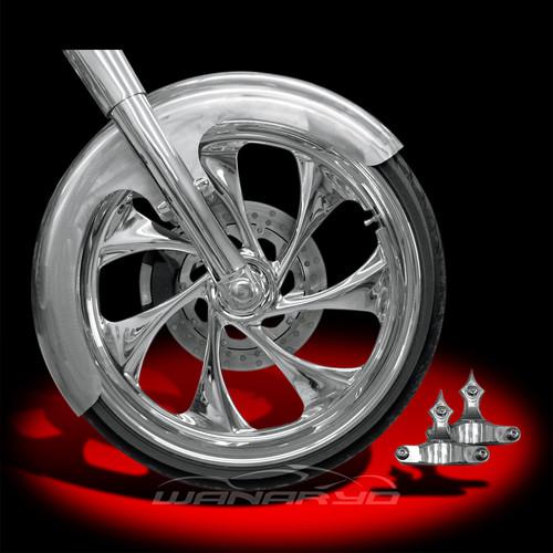 Rc components builder front fender kit for 23" wheels, raw with chrome adapters