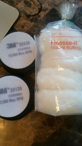 3m finesse-it natural buffing pad diameter 3" (pack of 8) 81470 and 4 grey foam