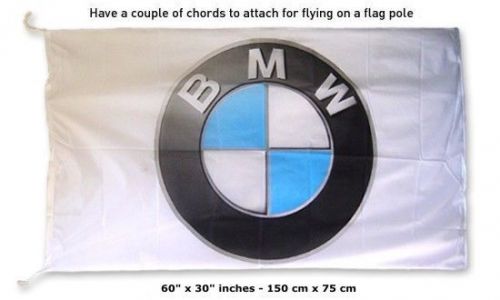 New bmw 3d logo white flag banner sign 30x60 inches serie z8 z4 i8 i3 x6 m i