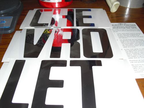 1967 -1972 chevrolet fleetside chrome tailgate letters decal lettering