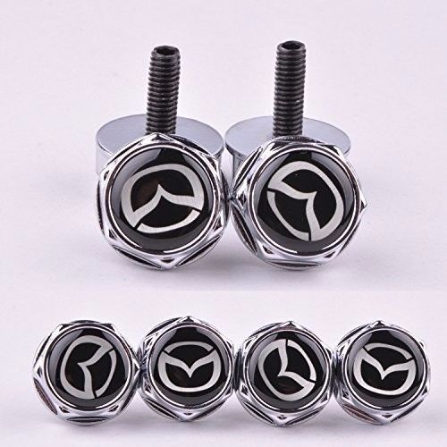 4 pcs/set of  separate chrome license plate frame bolt screws for mazda type2