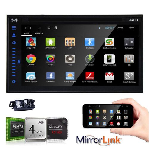 7" quad core android 4.4 car stereo dvd player gps wifi mirror link bt + camera