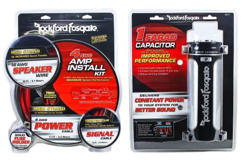 Rockford fosgate rfk4x 4 awg amp installation kit + rfc1 1 farad capacitor