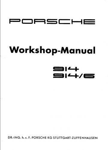 Porsche 914 914-6 german factory repair service manual w free restoration guide
