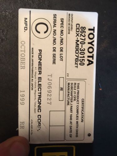 2000 lexus gs400 gs300 cd changer 86270-30150 oem 98 99 00 01 02 03 04 05