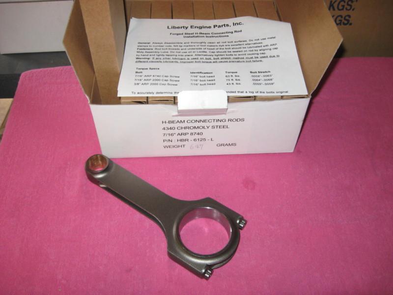 New scat h-beam 6.125" sbc / ls1 stroker forged rods-7/16" arp capscrews