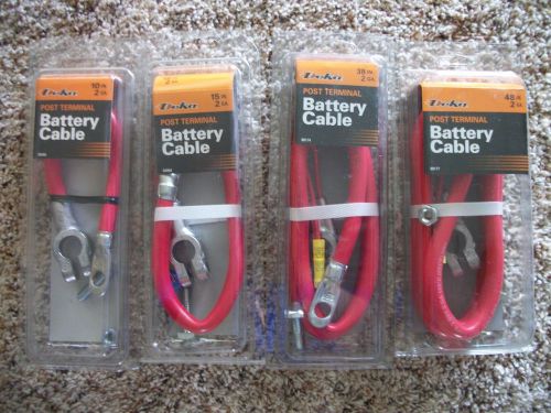 4 heavy duty 2 gauge deka/east penn blister packed top terminal battery cables!