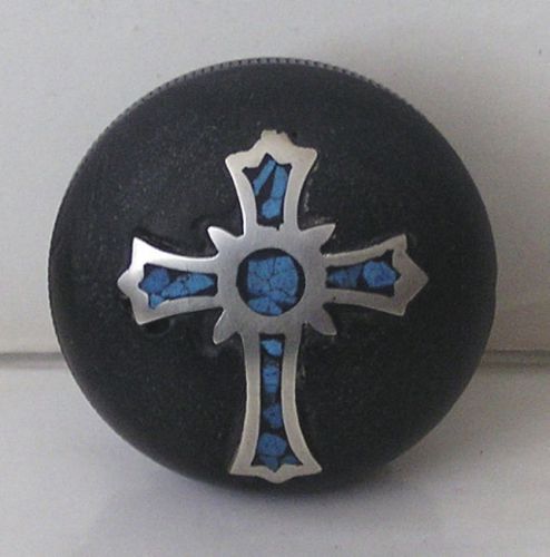 Original vintage gear shift knob with turquoise &amp; silver cross