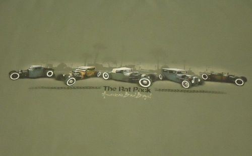 Classic cars the rat pack - america's bad boys - newport blue graphic tee - 2xl