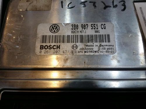 Volkswagen passat engine brain box electronic control module; 6 cyl, id 3b0907