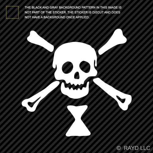 Jolly roger emanuel wynne pirate sticker die cut decal self adhesive vinyl