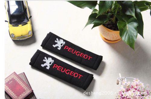 2pcs car seat belt shoulder fit for peugeot 26x7cm black shoulder pad