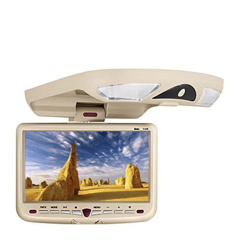 Beige 9&#034; flip down overhead roof mount car dvd player game ir fm/am usb remote