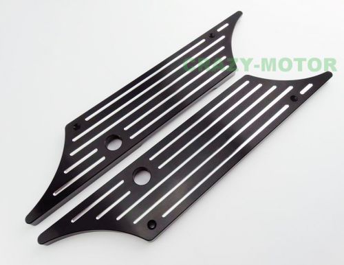 Black cnc rear saddle bag side latch hard cover face for harley touring 93-2013