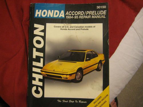 1984-1995 honda accord &amp; prelude chilton repair manual used 30150