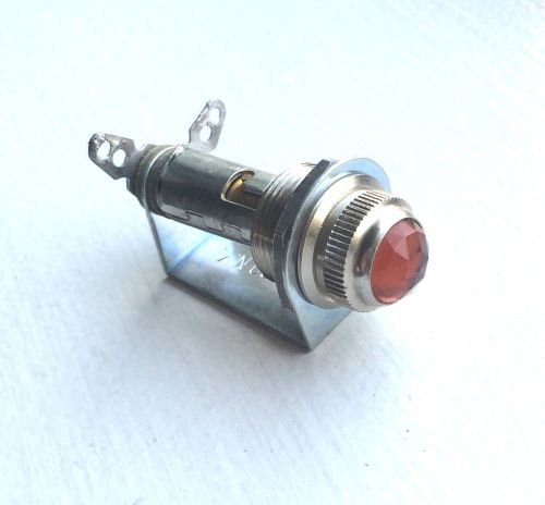 Vintage amber glass lens dash gauge panel light hot rod 5/8 dialco old one rare