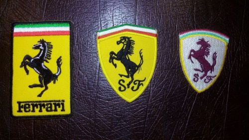 Lot 3 pcs. of ferrari logo  iron patch for t-shirt polo jacket bag