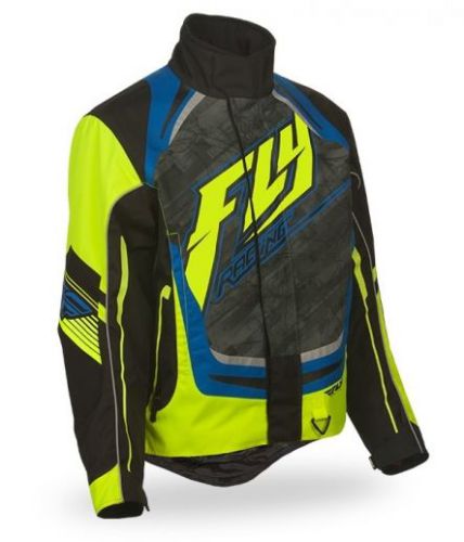 Fly racing snx high performance 2016 youth snowmobile jacket black/hi-vis yellow