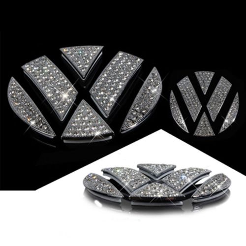 Diamond bling rhinestone front emblem trunk lid badge sticker for vw beetle