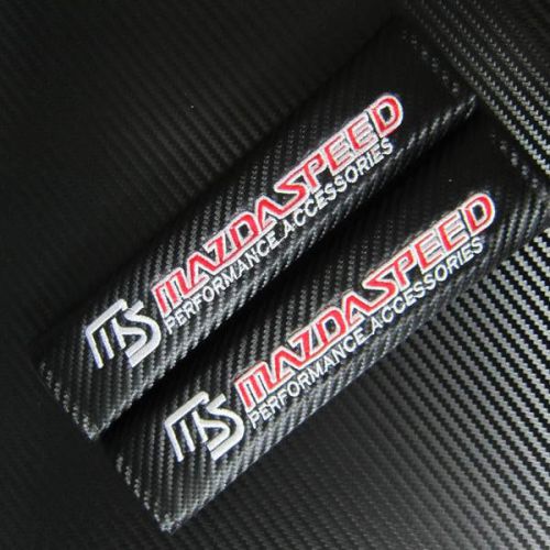 Car seat belt shoulder pad carbon fiber mazdaspeed for axela atenza 2pcs set