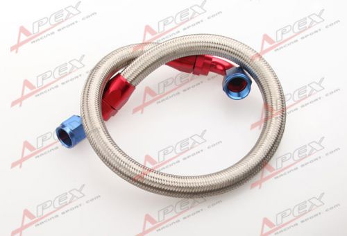 36" 6an braided stainless steel hose + 90° 45 degree swivel hose end