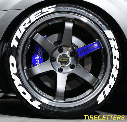 Tire letters - 1&#034; tall - low profile - toyo tires r888 - (swoosh design)
