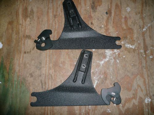 Quick detach brackets for harley sissy bar luggage rack system wrinkle finish