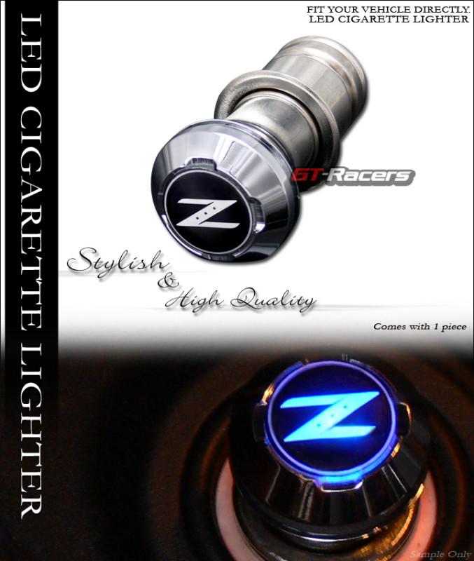 12v car power adapter 18mm blue led z logo emblem cigarette lighter nissan model