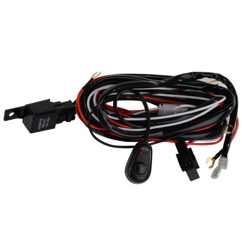 New universal car fog light wiring loom harness kit with fuse and relay switch