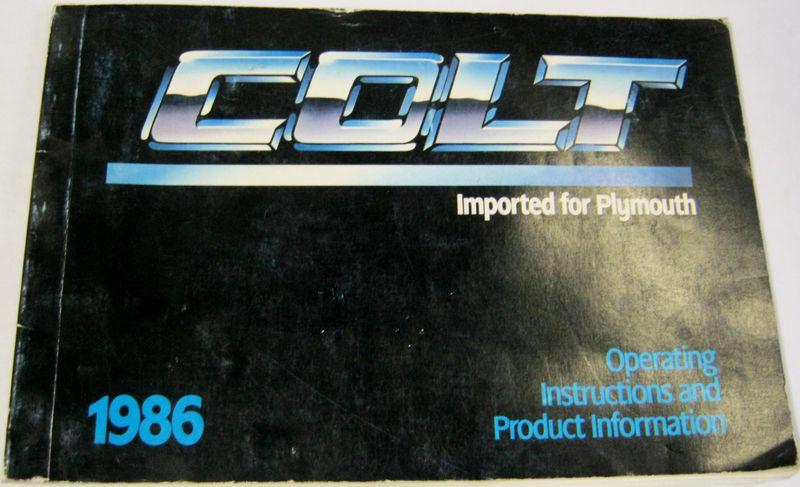 1986 plymouth colt owners manual