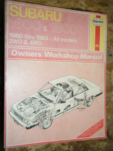 1980-1983 subaru 1600 1800 haynes repair manual service shop workshop 81 82