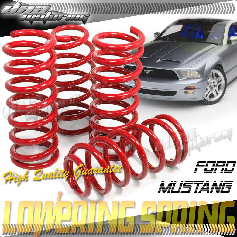 79-04 mustang 1.5" drop suspension red racing lowering spring/springs 450/250lb