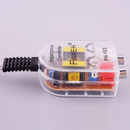 Level car speaker high to low impedance converter amplifier 2 channel