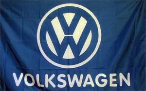 Premium polyester blue volkswagon logo 3&#039; x 5&#039; dealer flag banner