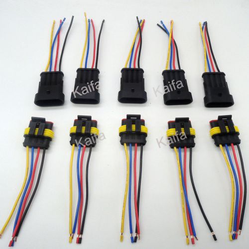 10pcs  4p waterproof electrical connector plug with wire wire motorcycle harness