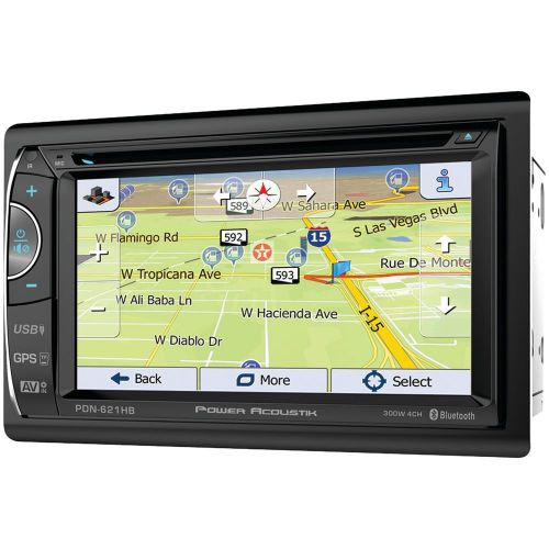 Power acoustik pdn-621hb 6.2" incite double-din in-dash gps navigation lcd to...