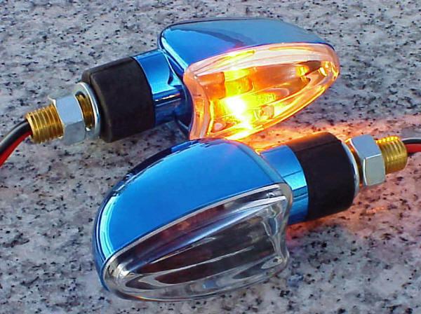 Blue arrow turn signals for honda kawasaki suzuki yamaha